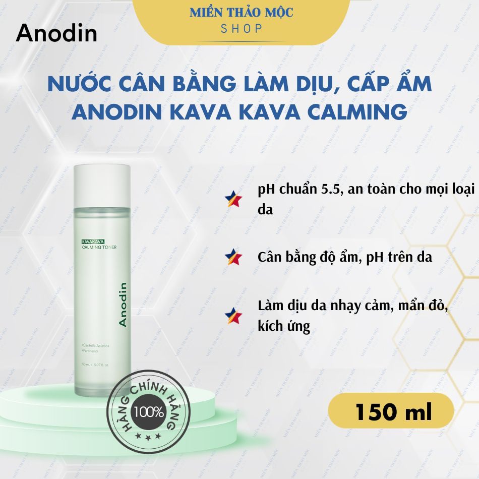 Nước cân bằng làm dịu và cấp ẩm Anodin KavaKava Calming 150ml