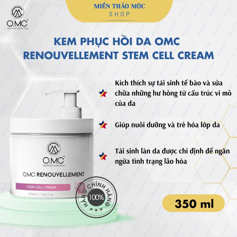 Kem phục hồi da mỏng yếu sau phi kim laser OMC Renouvellement 350 ml