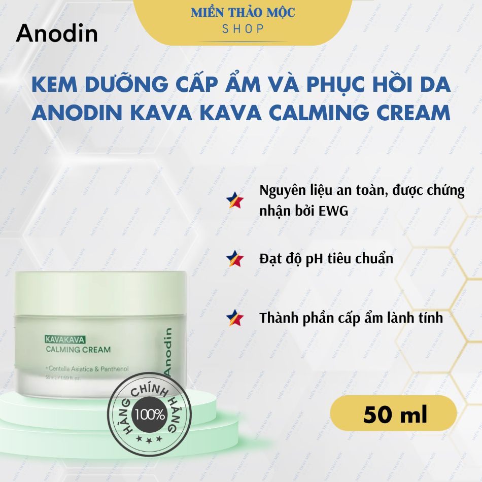 Kem dưỡng phục hồi và làm dịu da Anodin Kavakava Calming Cream 50ml