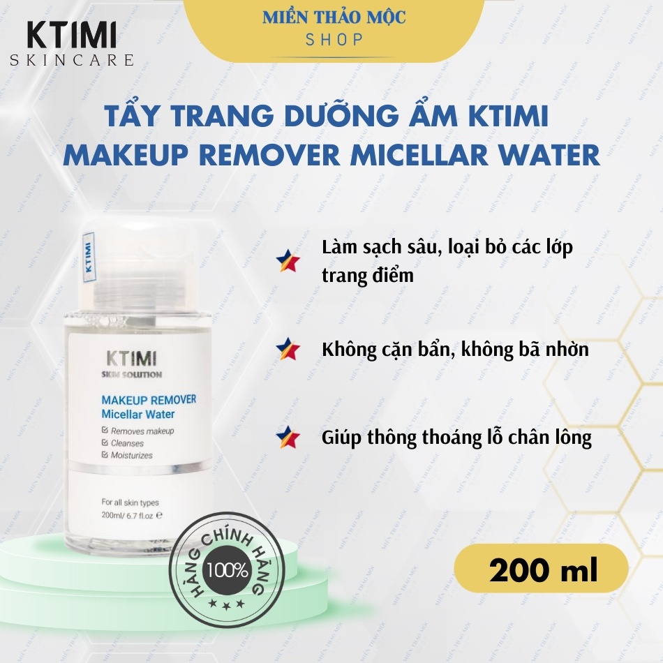 Nước tẩy trang KTIMI MAKEUP REMOVER MICELLAR WATER