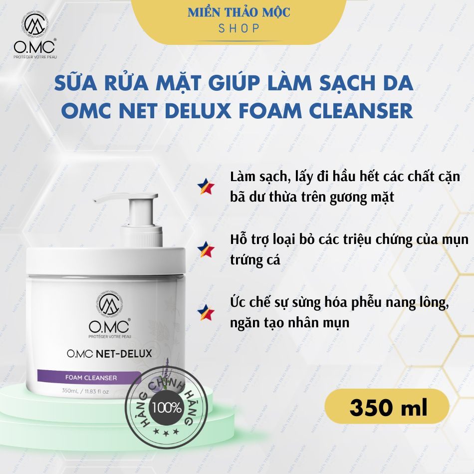 Sữa rửa mặt giúp làm sạch da cân bằng pH OMC Net Delux 350ml