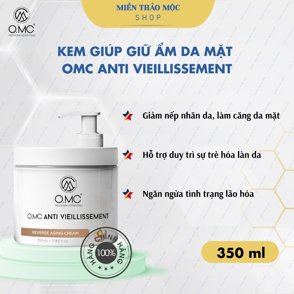 Kem giữ ẩm dưỡng ẩm căng mịn da OMC Anti Vieillissement 350ml