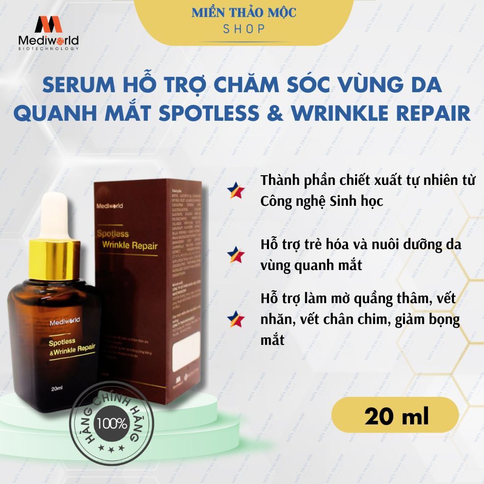 Serum mờ thâm, giảm nếp nhăn, giảm bọng mắt Mediworld SPOTLESS & WRINKLE REPAIR