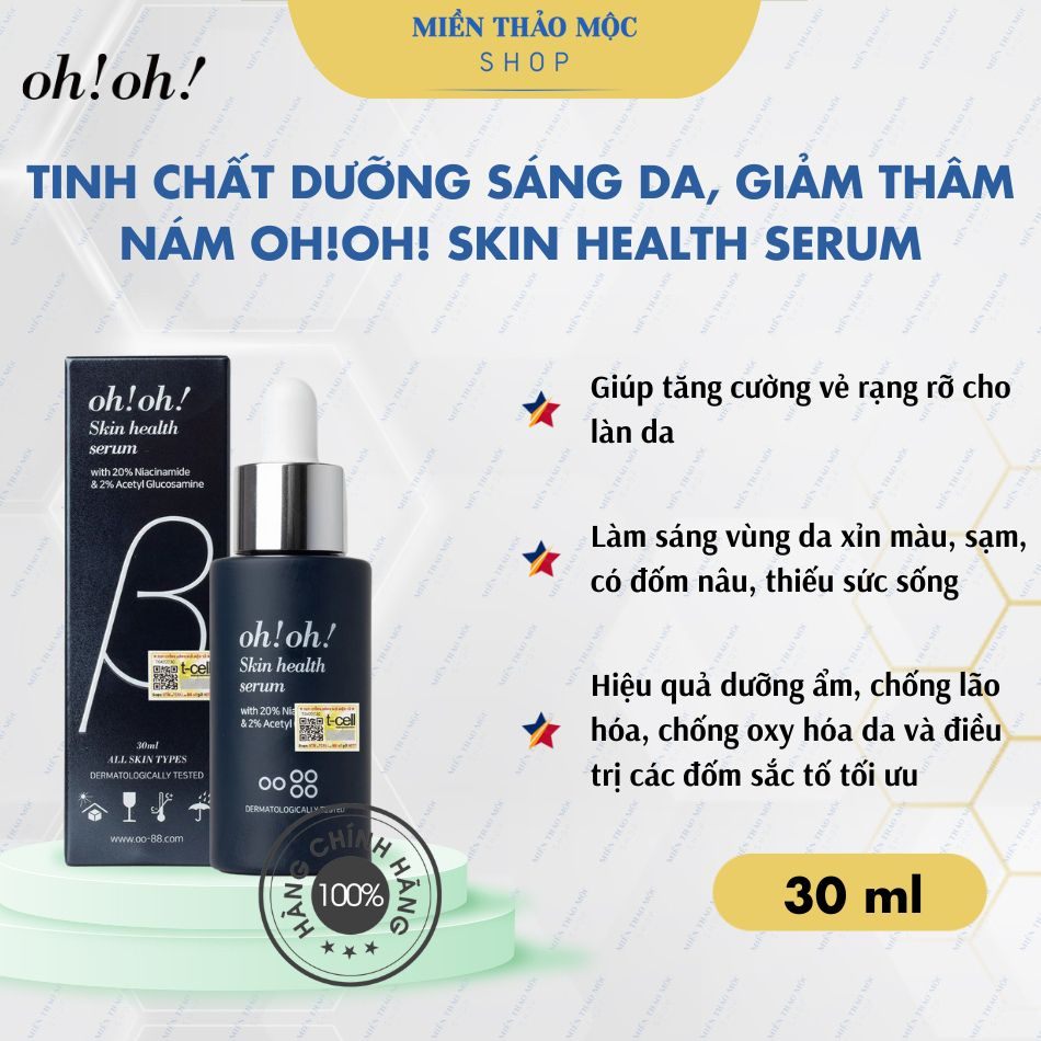 Tinh Chất oh!oh! Skin Health Serum (with 20% Niacinamide & 2% Acetyl Glucosamine) 30ml