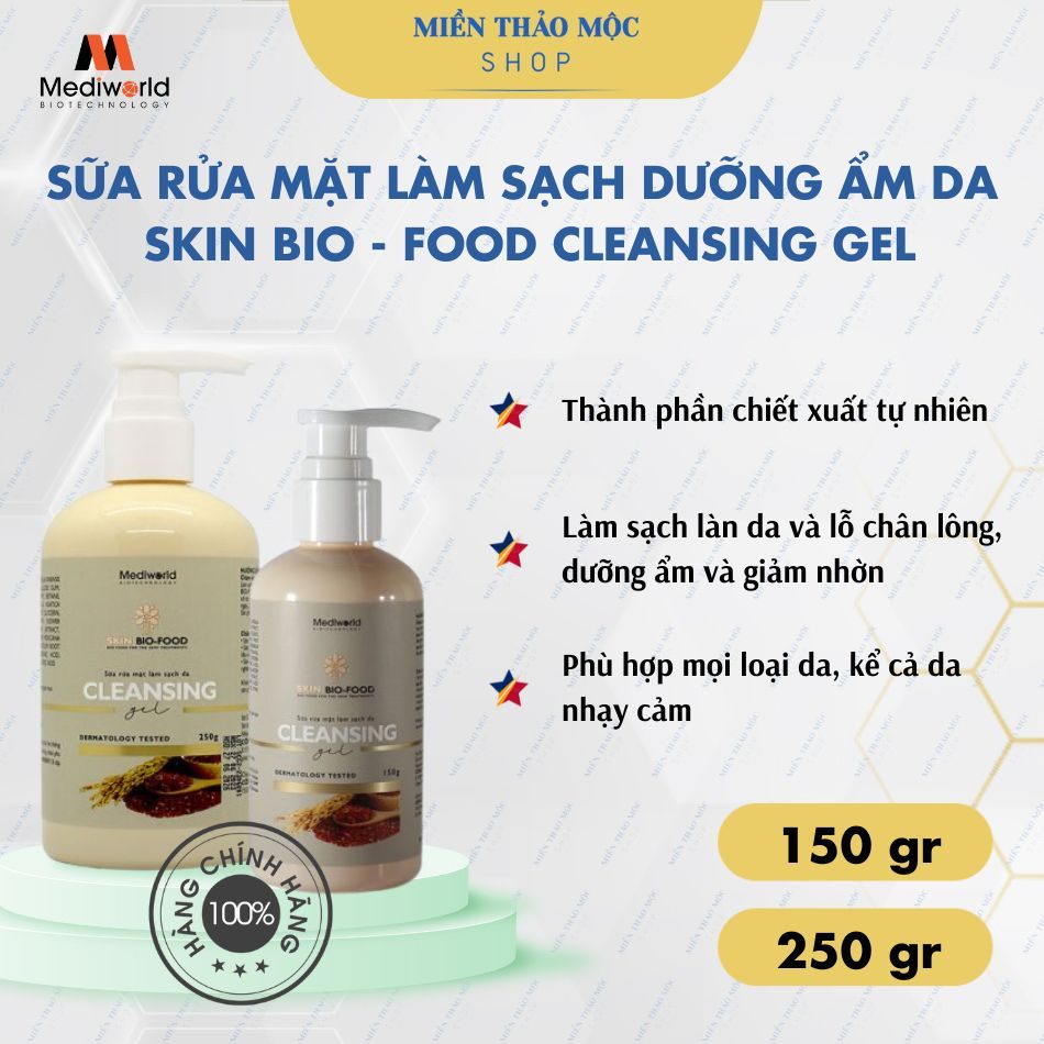 Sữa rửa mặt làm sạch, dưỡng ẩm da Mediworld Cleansing Gel