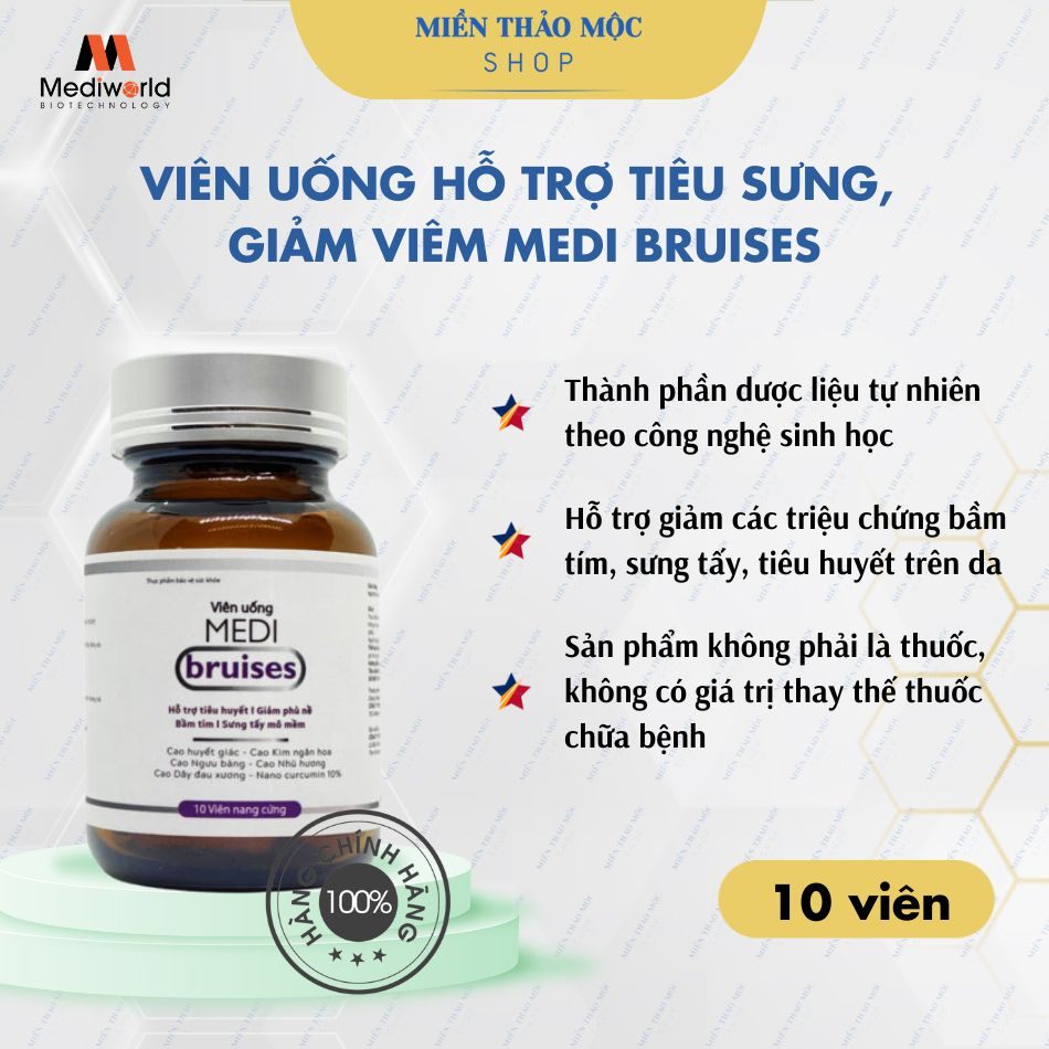 Viên uống hỗ trợ tiêu sưng giảm viêm Mediworld Medi Bruises