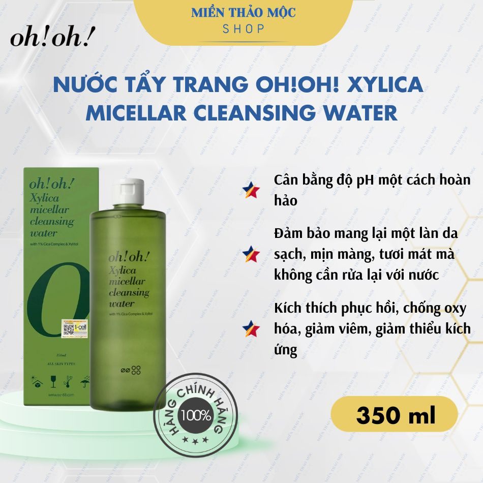 Nước Tẩy Trang oh!oh! Xylica Micellar Cleansing Water (1% Cica Complex & Xylitol) 500ml