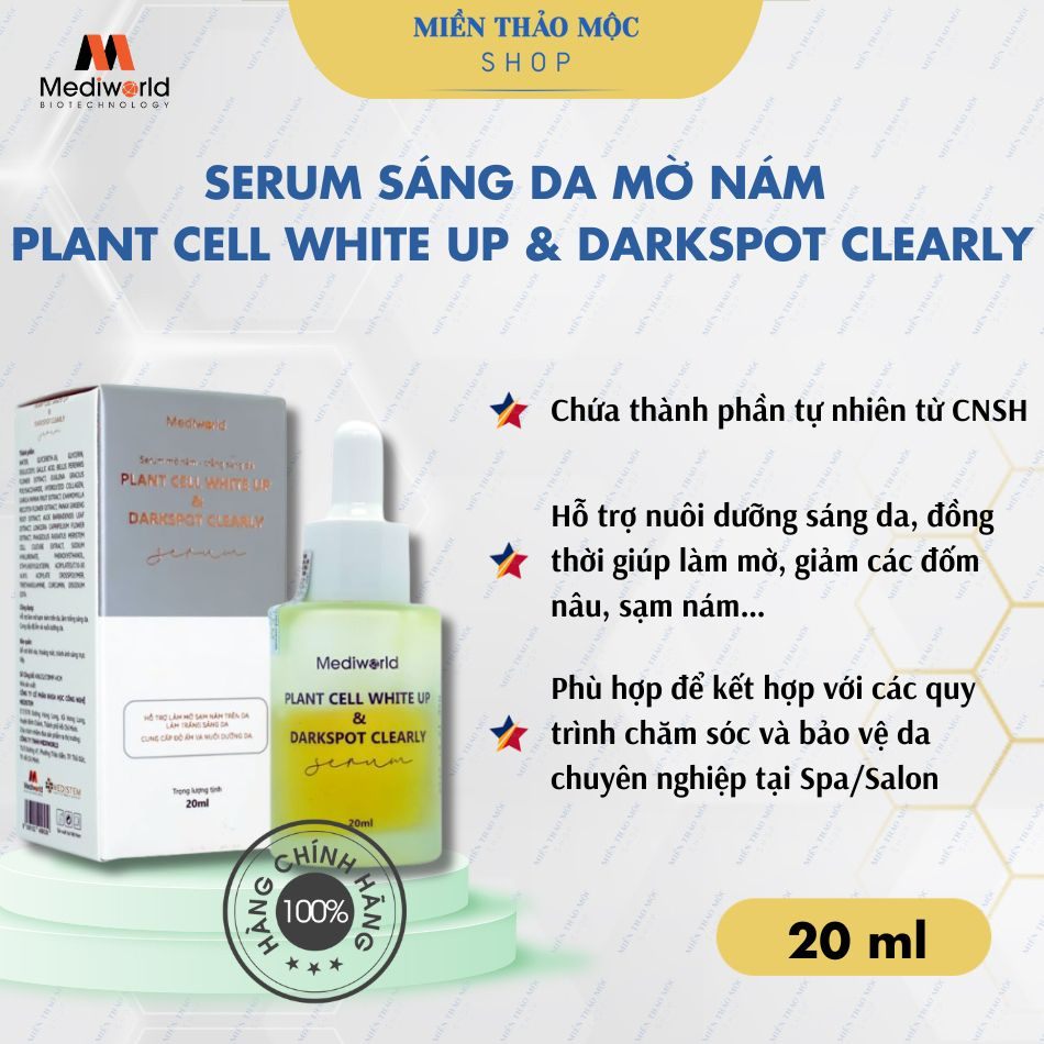 Tinh chất hỗ trợ trắng da mờ nám, tàn nhang Plant Cell White Up & Darkspot Clearly Mediworld