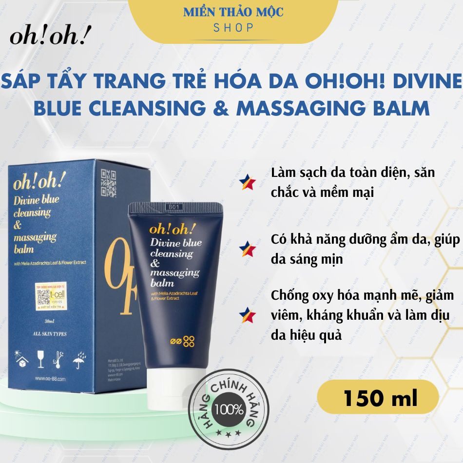 Sáp Tẩy Trang Làm Sạch Sâu oh!oh! Divine Blue Cleansing & Massaging Balm 150ml