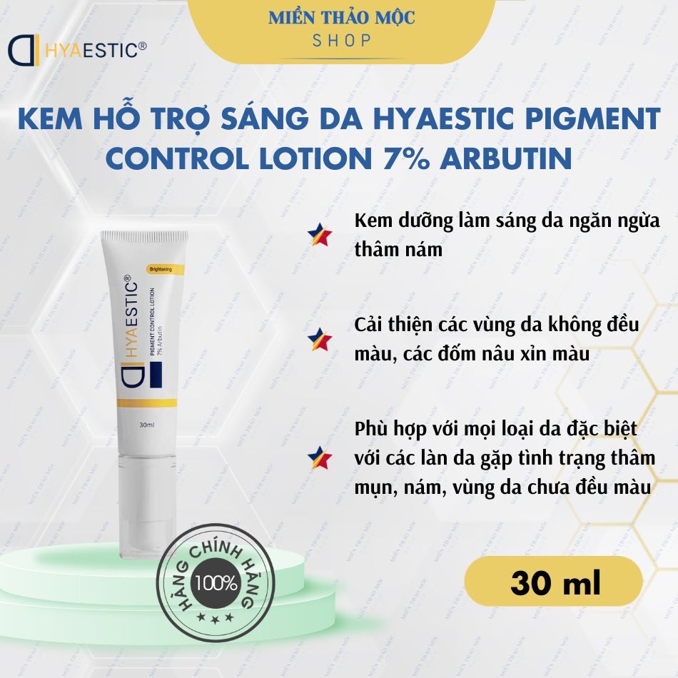 Kem Dưỡng Hỗ Trợ Sáng Da, Giảm Nám Hyaestic Pigment Control Lotion 7% Arbutin 30ml