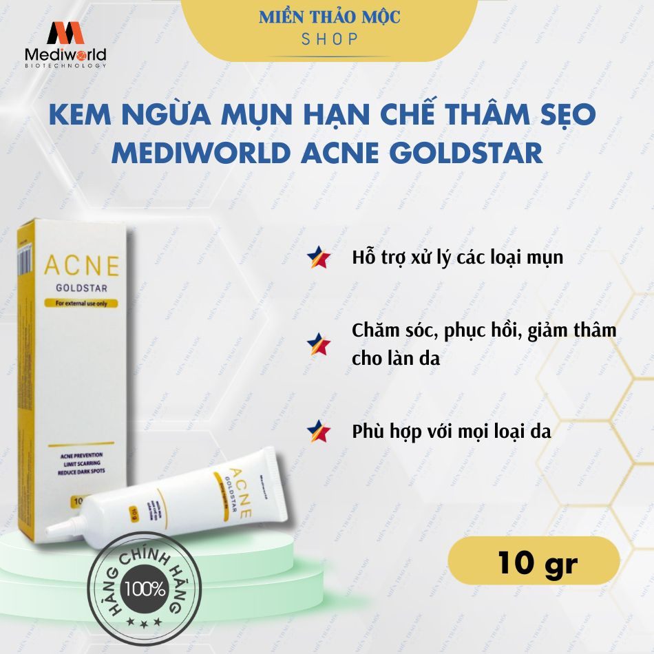 Kem giảm mụn nhanh, loại bỏ mụn tái phát Mediworld Acne GoldStars