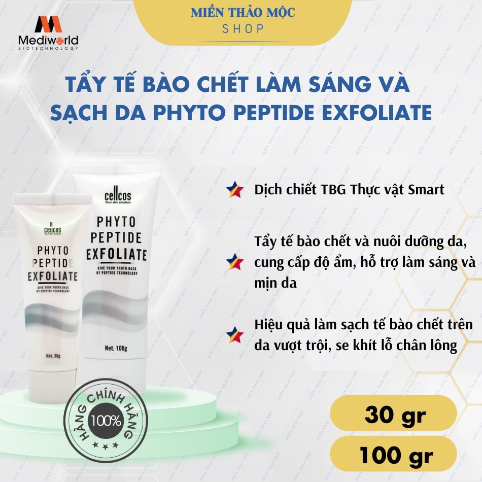 Tẩy tế bào hỗ trợ làm sáng sạch da Mediworld Phyto Peptide Exfoliate