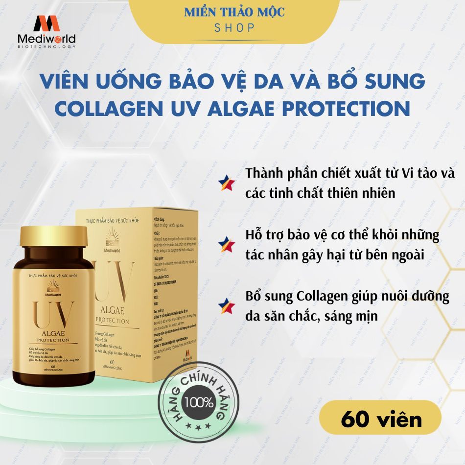 Viên uống bảo vệ da bổ sung collagen UV ALGAE PROTECTION Mediworld