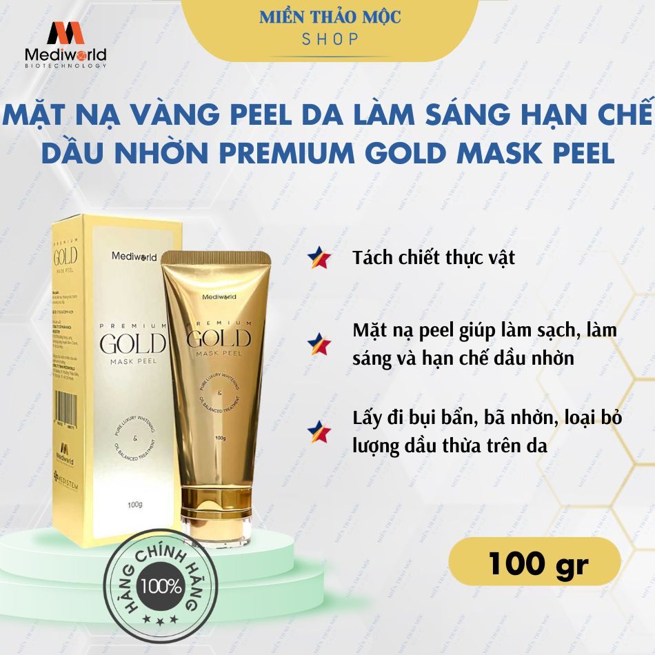 Mặt nạ peel làm sạch sáng hạn chế dầu nhờn Mediworld Premium Gold Mask Peel