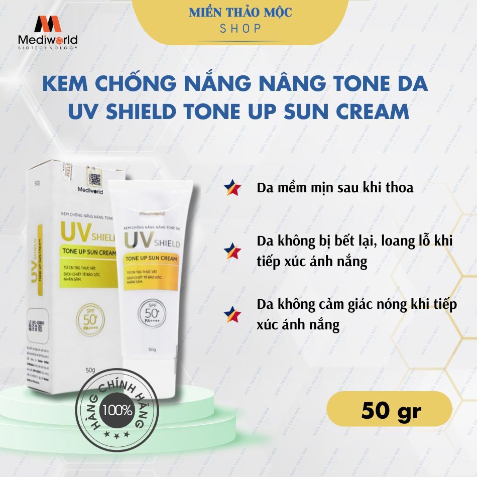 Kem chống nắng Make Up UV SHIELD TONE UP SUN CREAM Mediworld