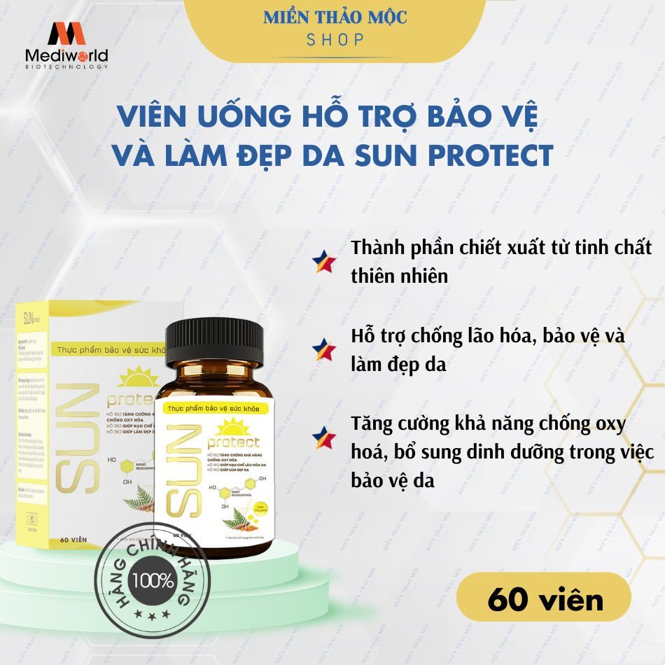 Viên uống hỗ trợ bảo vệ và làm đẹp da Sun Protect Mediworld