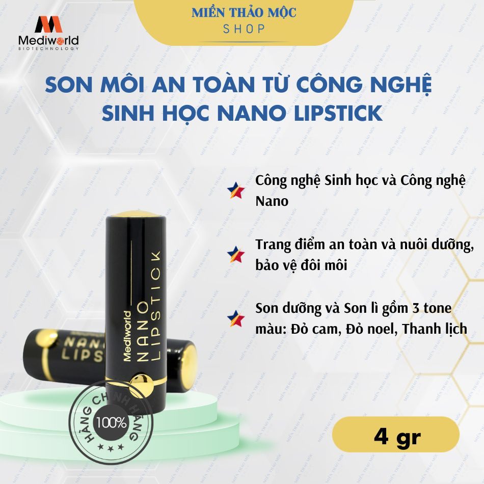 Son sinh học không chì Mediworld Bio Lips Nano Lipstick 4gr
