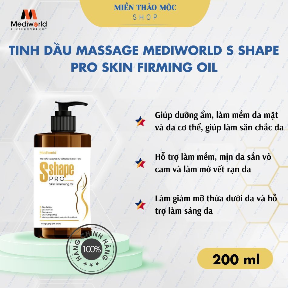 Tinh dầu Massage cho mặt và Body dành cho các Spa S Shape Pro Skin Firming Oil Mediworld