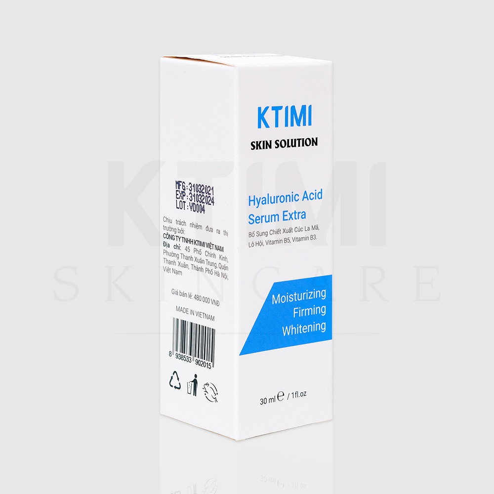 Serum HA cấp ẩm phục hồi da Ktimi Hyaluronic Acid 30ml