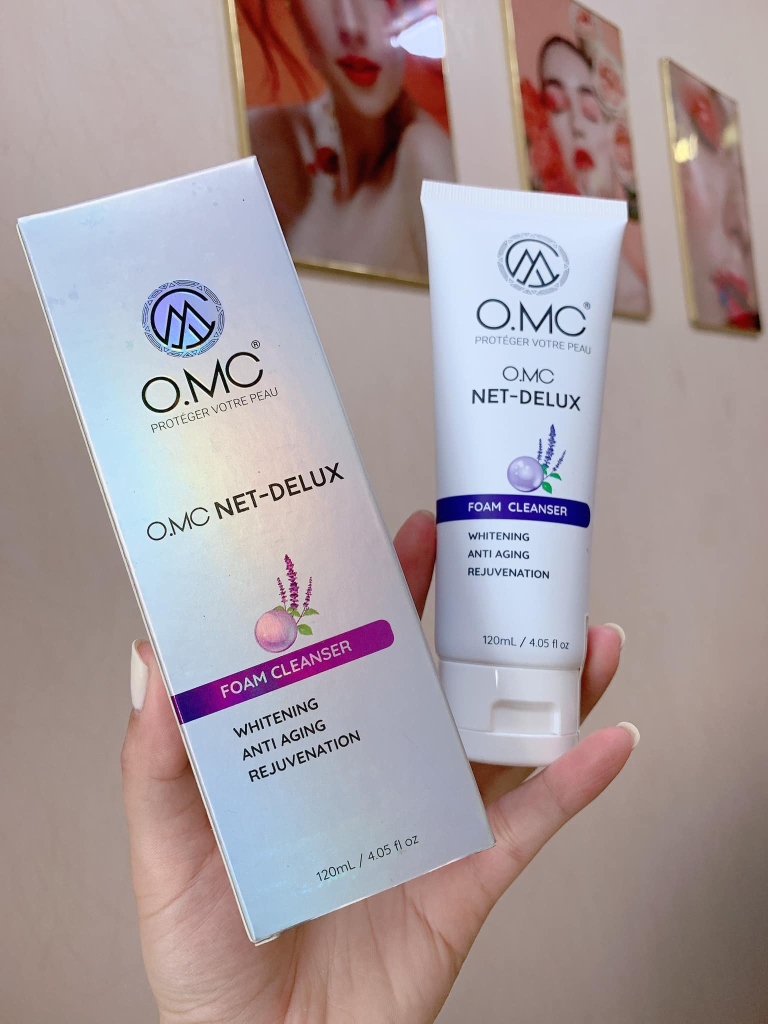 Sữa rửa mặt sạch da, ngăn ngừa mụn OMC Net Delux 120ml