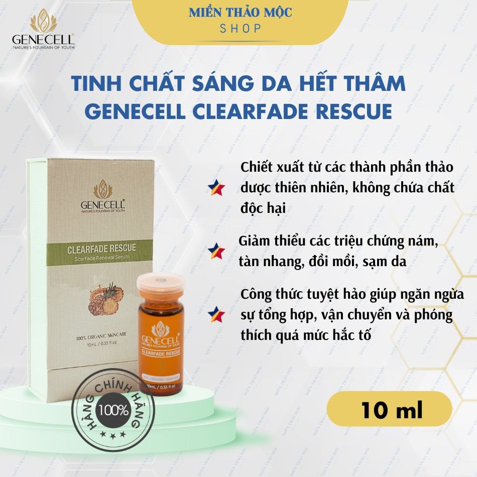 Serum mờ nám trắng sáng da Genecell Clearfade Rescue 10 ml