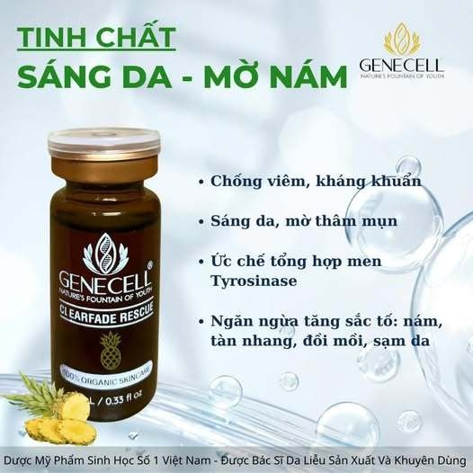 Serum mờ nám trắng sáng da Genecell Clearfade Rescue 10 ml