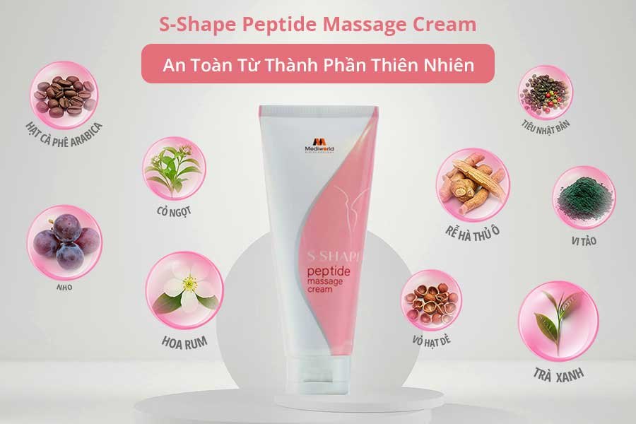 Kem massage hỗ trợ giảm mỡ và tình trạng da sần vỏ cam Mediworld S – Shape Peptide Massage Cream 200g