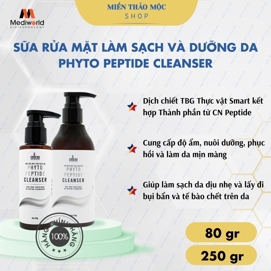 Sữa rửa mặt làm sạch và dưỡng da mịn màng Mediworld Phyto Peptide Cleanser