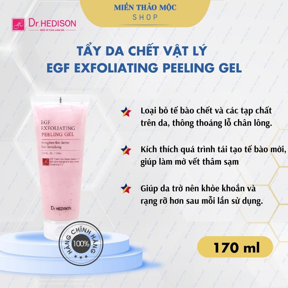 Tẩy da chết vật lý Dr.HEDISON EGF Exfoliating Peeling Gel 170ml