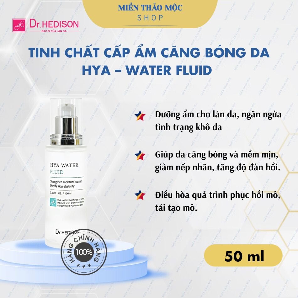 Tinh chất cấp ẩm - phục hồi da Dr. HEDISON Hya-water Fluid 50ml