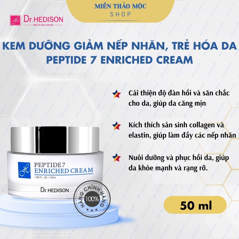 Kem dưỡng giảm nếp nhăn Dr.HEDISON Peptide 7 Enriched Cream 50ml