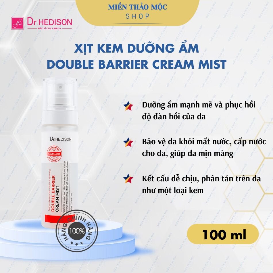 Xịt kem dưỡng ẩm Dr. HEDISON Double Barrier Cream Mist 100ml