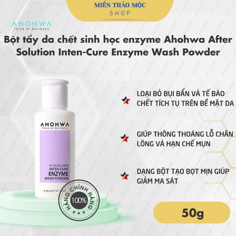 Bột tẩy da chết sinh học enzyme Ahohwa After Solution Inten-Cure Enzyme Wash Powder