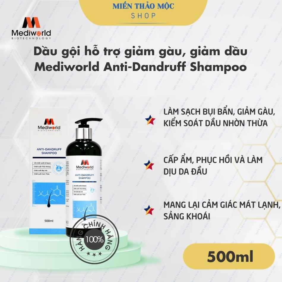 Dầu gội hỗ trợ giảm gàu, giảm dầu Mediworld Anti-Dandruff Shampoo