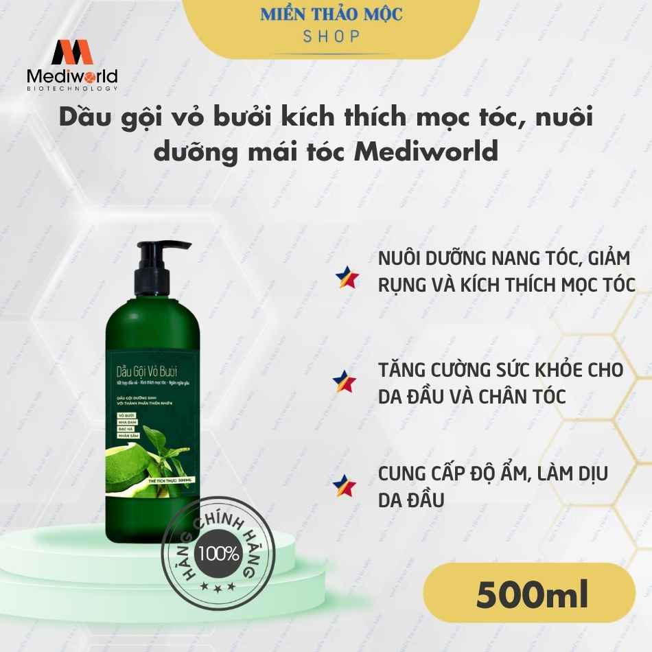 Dầu gội vỏ bưởi kích thích mọc tóc, nuôi dưỡng mái tóc Mediworld