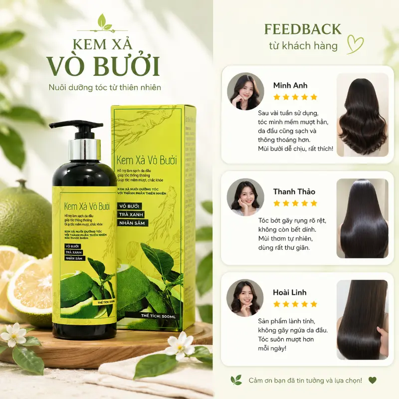 Dầu xả vỏ bưởi Mediworld nuôi dưỡng phục hồi tóc 500ml