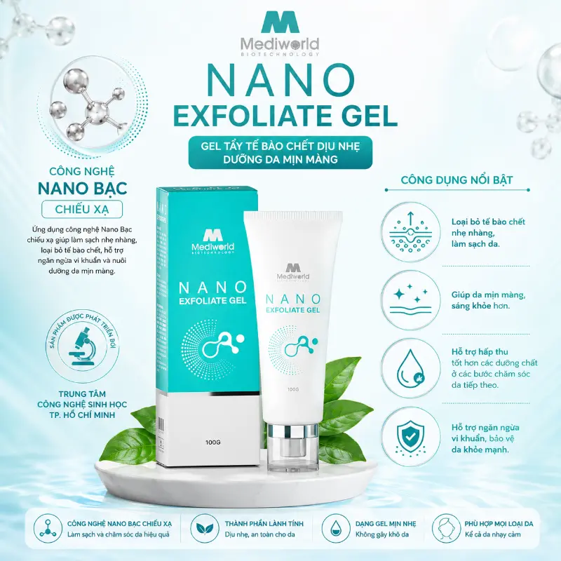 Gel Tẩy Tế Bào Chết Dịu Nhẹ Cho Da Mịn Màng Nano Exfoliate Gel Mediworld 100g