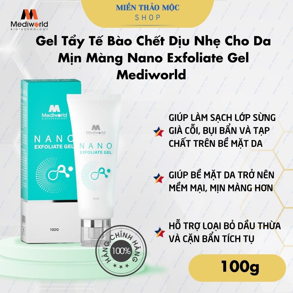 Gel Tẩy Tế Bào Chết Dịu Nhẹ Cho Da Mịn Màng Nano Exfoliate Gel Mediworld 100g