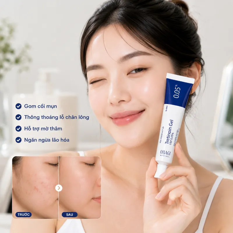Gel Trị Mụn & Chống Lão Hóa Obagi Medical Tretinoin Gel 0.05% 20g Chính Hãng