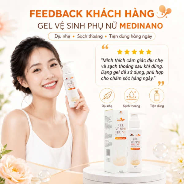 Gel Vệ Sinh Phụ Nữ Làm Sạch Dịu Nhẹ, Kháng Khuẩn Nano Bạc MediNano Mediworld 100ml