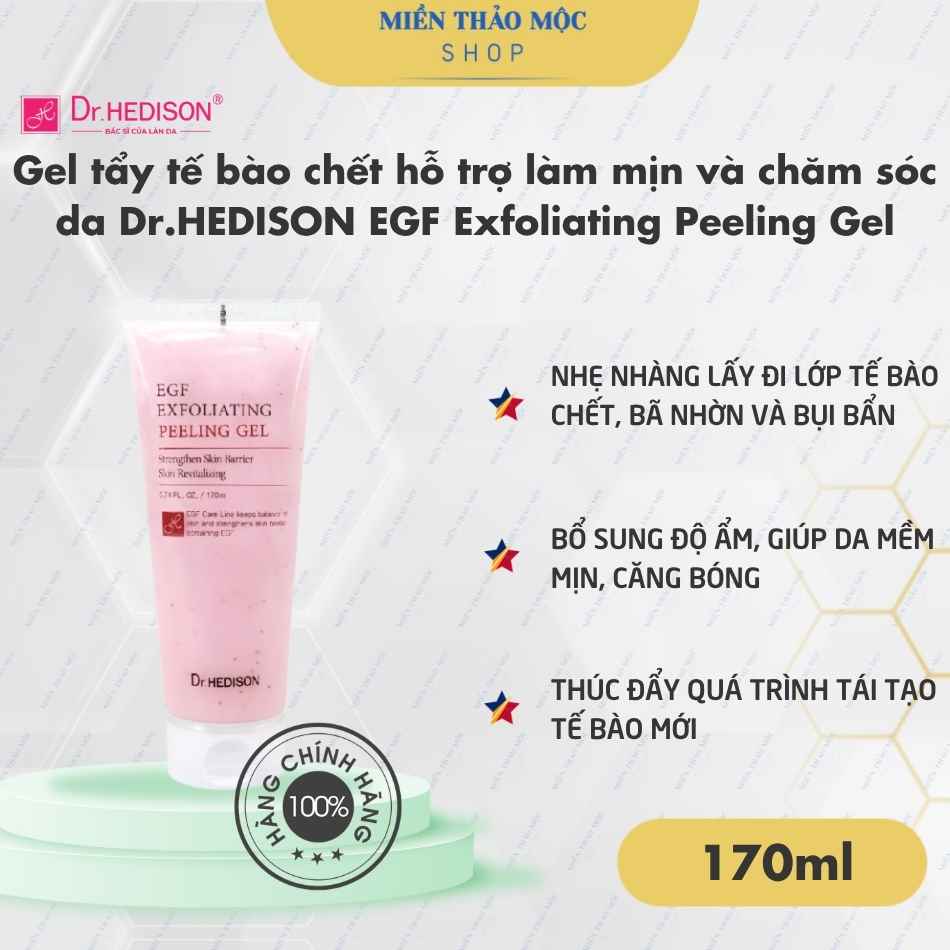 Gel tẩy tế bào chết hỗ trợ làm mịn và chăm sóc da Dr.HEDISON EGF Exfoliating Peeling Gel