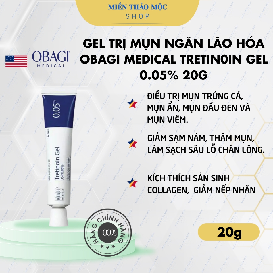 Gel trị mụn ngăn lão hóa Obagi Medical TRETIN0IN GEL 0.05% 20g
