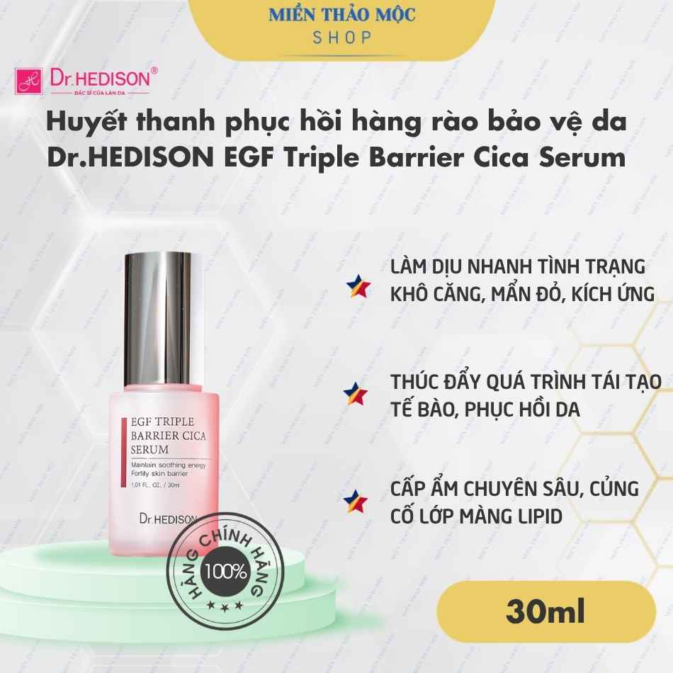 Huyết thanh phục hồi hàng rào bảo vệ da Dr.HEDISON EGF Triple Barrier Cica Serum