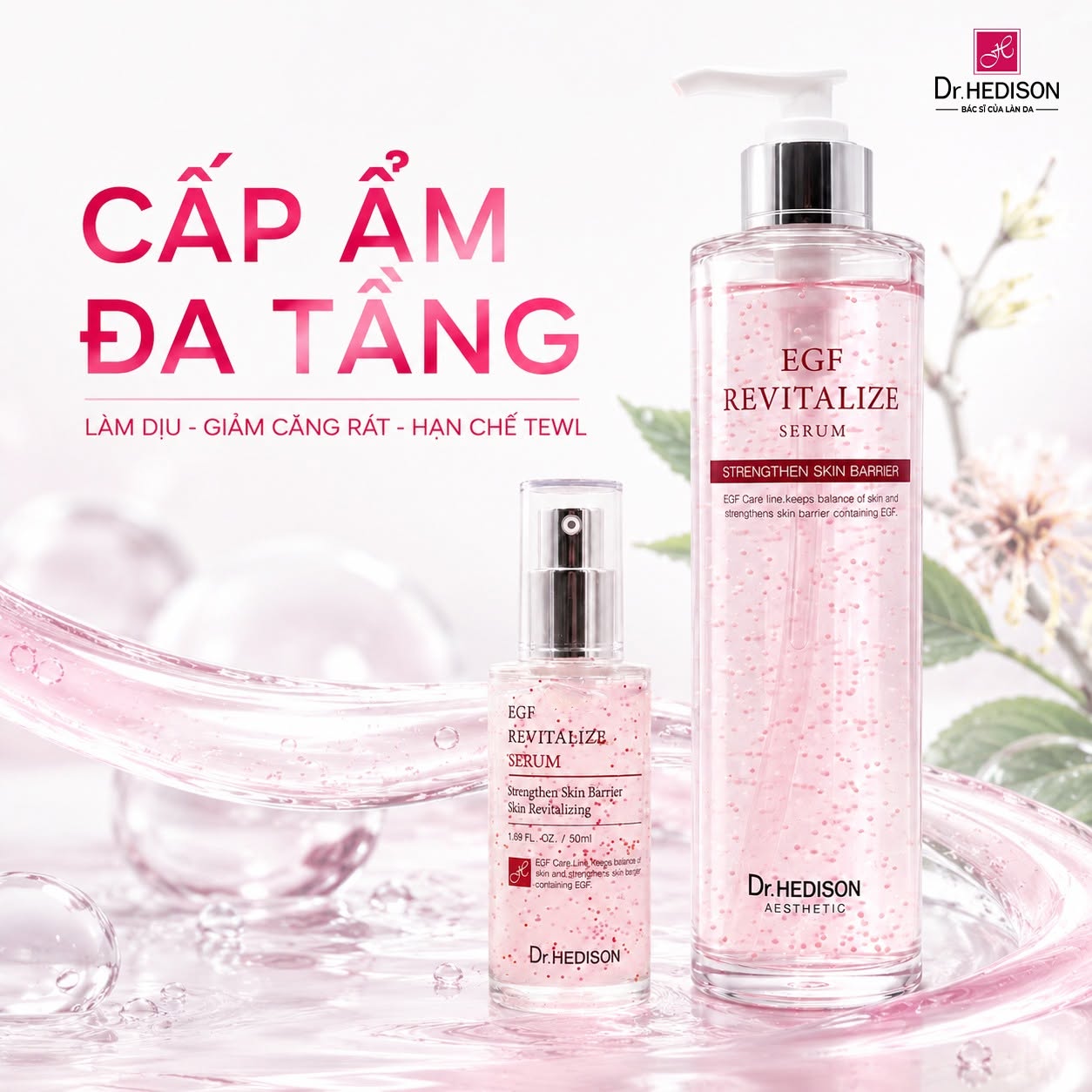 Huyết thanh phục hồi và dưỡng ẩm da Dr.HEDISON EGF Revitalize Serum