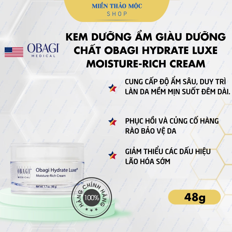 Kem dưỡng ẩm giàu dưỡng chất Obagi Hydrate Luxe Moisture-Rich Cream 48g