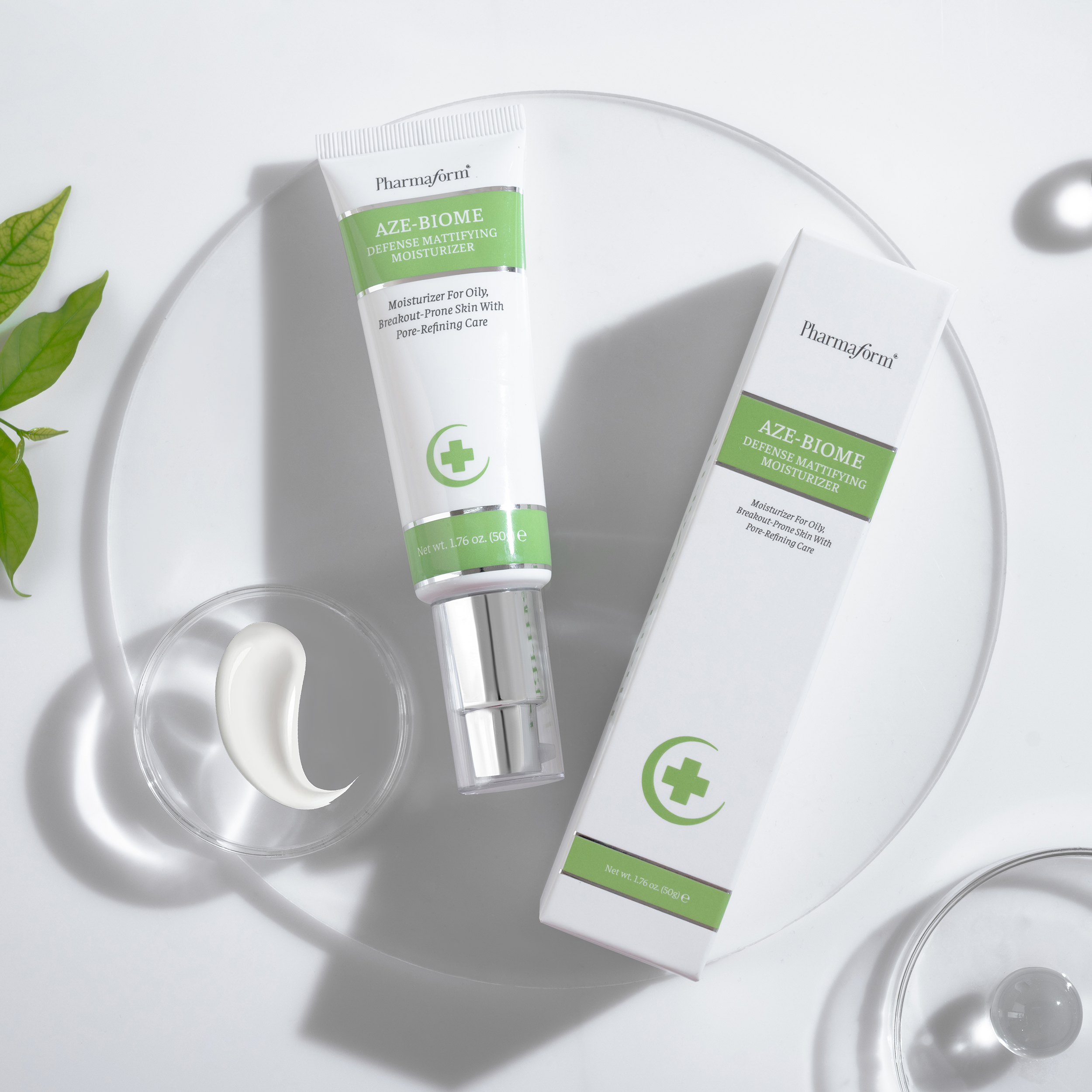 Kem Dưỡng Da Dầu Mụn Pharmaform Aze-Biome Defense Mattifying Moisturizer 50g