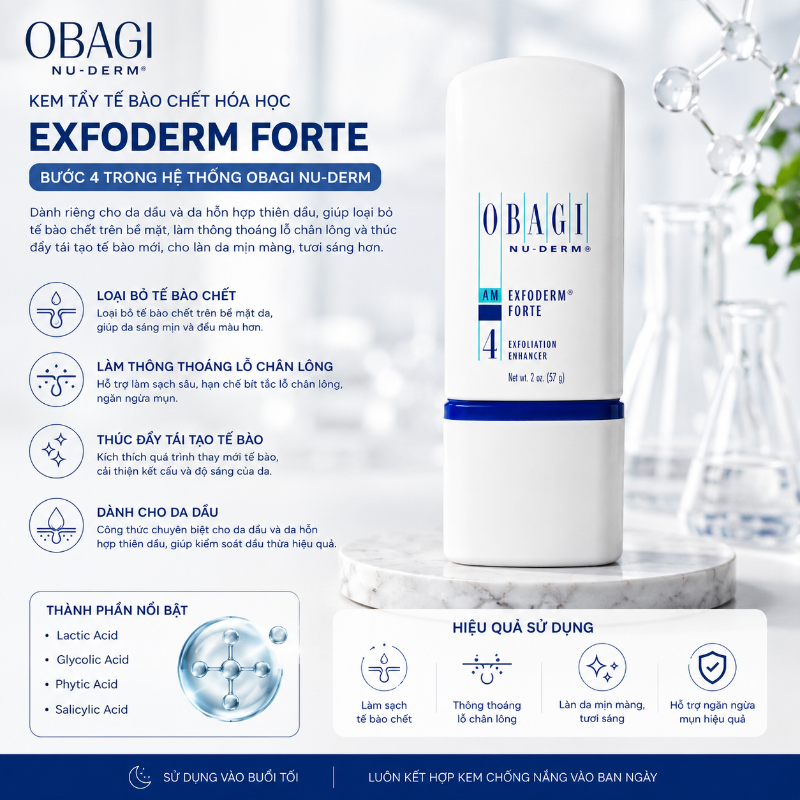 Kem Tẩy Tế Bào Chết Obagi Nu-Derm Exfoderm Forte 57g Cho Da Dầu Chính Hãng