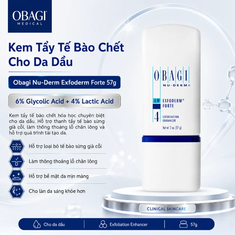 Kem Tẩy Tế Bào Chết Obagi Nu-Derm Exfoderm Forte 57g Cho Da Dầu Chính Hãng