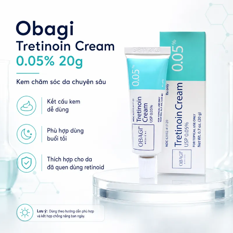 Kem Trị Mụn, Mờ Nám & Trẻ Hóa Da Obagi Tretinoin 0.05% 20g
