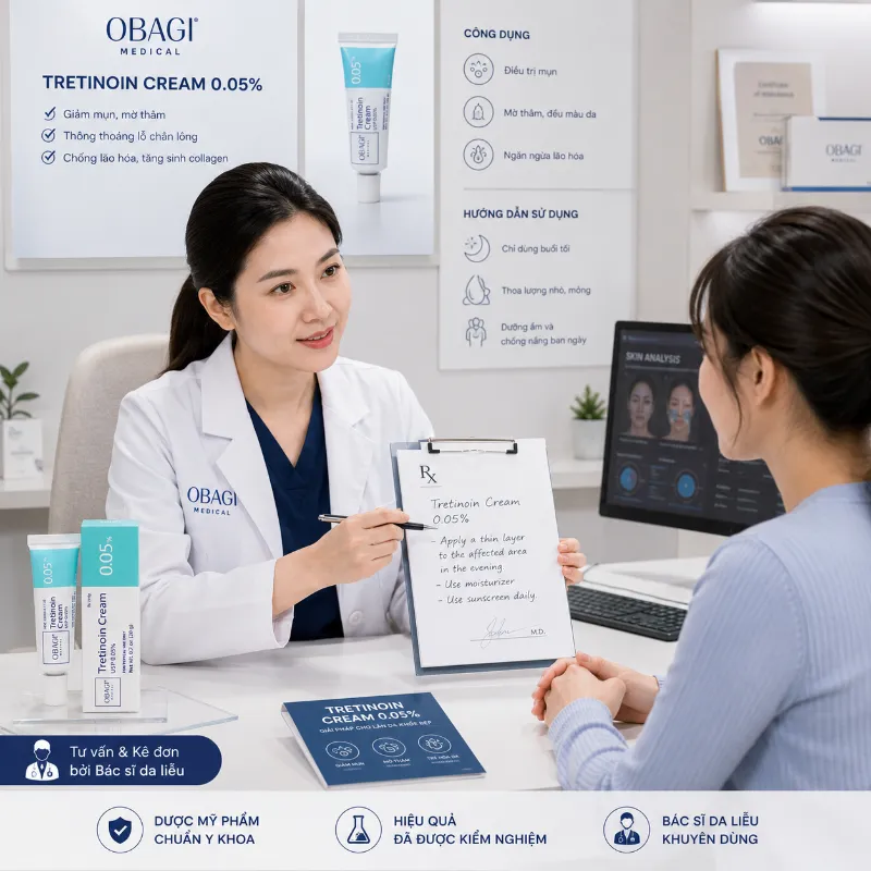 Kem Trị Mụn, Mờ Nám & Trẻ Hóa Da Obagi Tretinoin 0.05% 20g